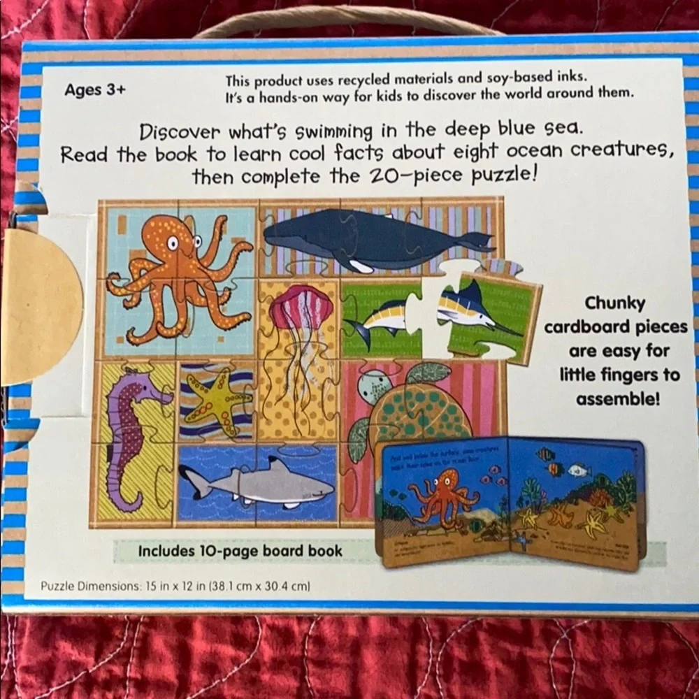 Melissa & Doug Natural Play Book & Puzzle/Game Mamas and Babies Deep Blue Sea